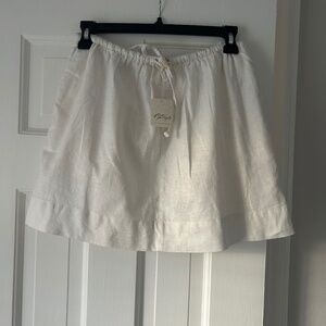 NWT Free People linen/cotton drawstring mini skirt